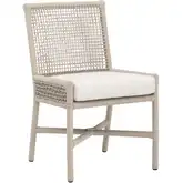 Seaside Outdoor Dining Chair in Oyster Rope, White Speckle Fabric & Metal (Set of 2)